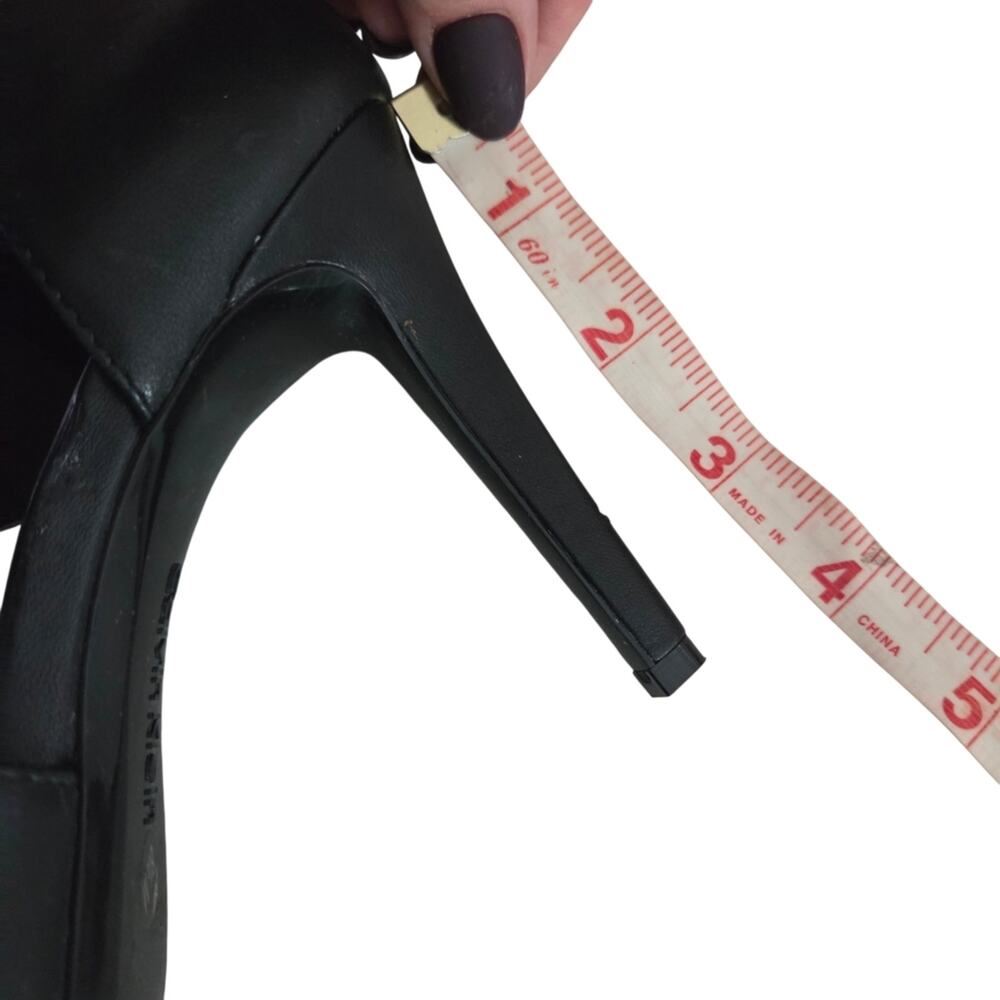 Calvin Klein | Niva Soft Black Leather D'Orsay Strappy Open Toe Stiletto Heels - Picture 9 of 10